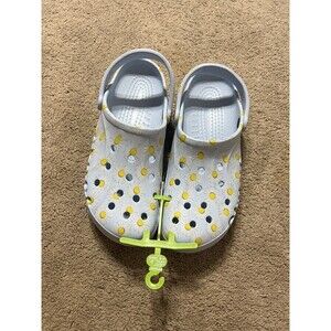 Crocs Baya Seasonal Printed Light Blue Daisy Floral Clog Womens 12/Mens 10 NWT